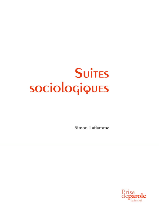 Title details for Suites sociologiques by Simon Laflamme - Available